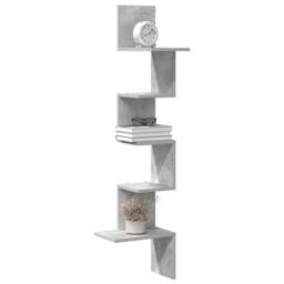 Berkfield Home Wall Corner Shelf Concrete Grey 32x32x127, 5 cm Engineered Wood - thumbnail 1