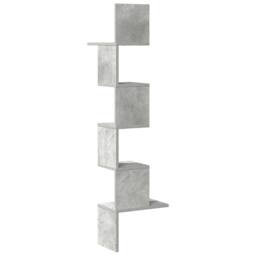 Berkfield Home Wall Corner Shelf Concrete Grey 32x32x127, 5 cm Engineered Wood - thumbnail 6