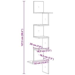Berkfield Home Wall Corner Shelf Concrete Grey 32x32x127, 5 cm Engineered Wood - thumbnail 9