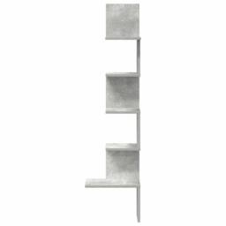 Berkfield Home Wall Corner Shelf Concrete Grey 32x32x127, 5 cm Engineered Wood - thumbnail 4