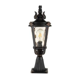 Netlighting Baltimore 1 Light Medium Outdoor Pedestal Lantern Weathered Bronze IP44 E27 in Brown - thumbnail 5