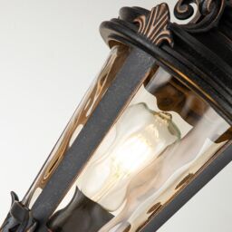 Netlighting Baltimore 1 Light Medium Outdoor Pedestal Lantern Weathered Bronze IP44 E27 in Brown - thumbnail 3