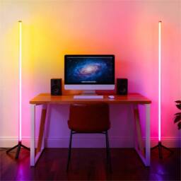 NESTLUNE Floor RGB LED Lamp Corner Light Standing Mood Remote in White - thumbnail 4