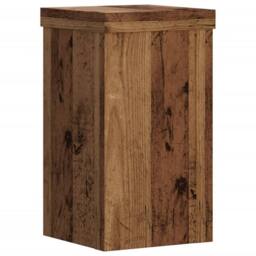 Berkfield Home Plant Stands 2 pcs Old Wood 10x10x18 cm Engineered Wood in Brown - Size: 10 x 10 x 18 cm - thumbnail 4