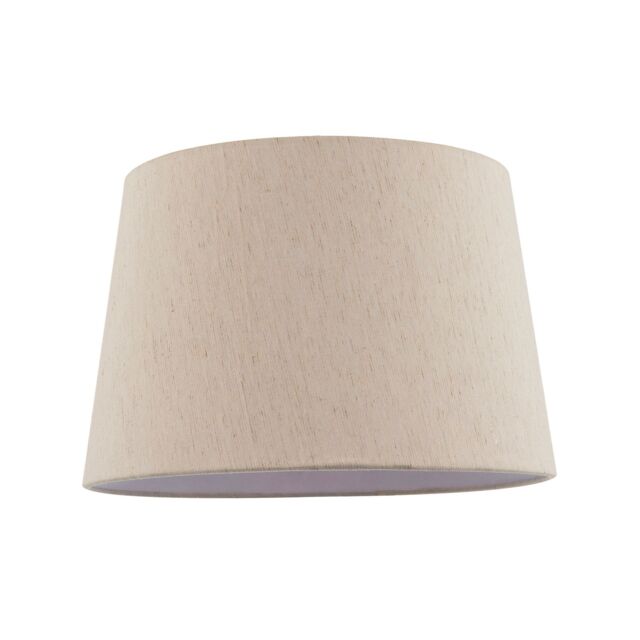 Happy Homewares Light Beige Natural Linen Fabric Lamp Shade with White Cotton Lining - Size: 12 inches - image 1