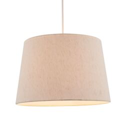 Happy Homewares Light Beige Natural Linen Fabric Lamp Shade with White Cotton Lining - Size: 12 inches - thumbnail 2