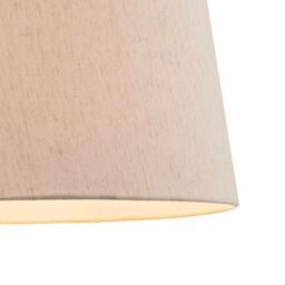 Happy Homewares Light Beige Natural Linen Fabric Lamp Shade with White Cotton Lining - Size: 12 inches - thumbnail 3