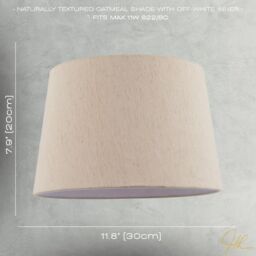 Happy Homewares Light Beige Natural Linen Fabric Lamp Shade with White Cotton Lining - Size: 12 inches - thumbnail 7