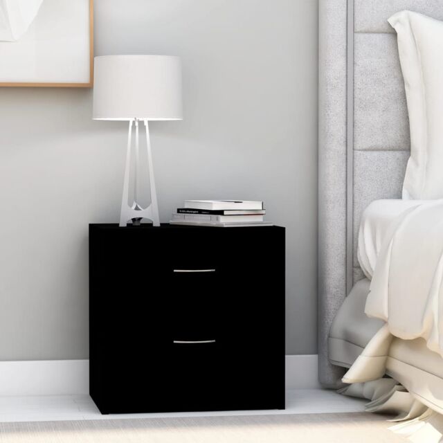 Berkfield Home Bedside Cabinet Black 40x30x40 cm Engineered Wood - Size: 40 x 30 x 40 cm - image 1