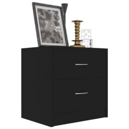 Berkfield Home Bedside Cabinet Black 40x30x40 cm Engineered Wood - Size: 40 x 30 x 40 cm - thumbnail 3