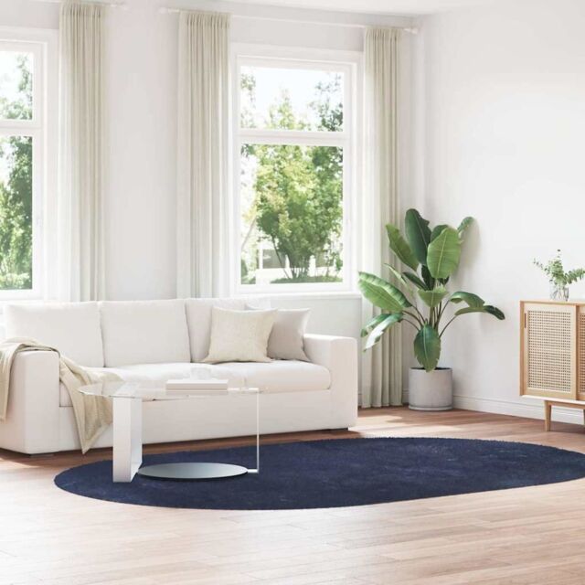 Berkfield Home Shaggy Rug High Pile NAVARRA Navy 300x200 cm Polyester in Blue - Size: Medium - image 1