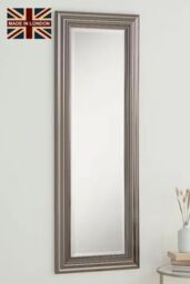 Yearn Mirrors Yearn Dark Chrome Wall Mirror 128.5x45cm in Metallics - Size: 128.5x45 cm