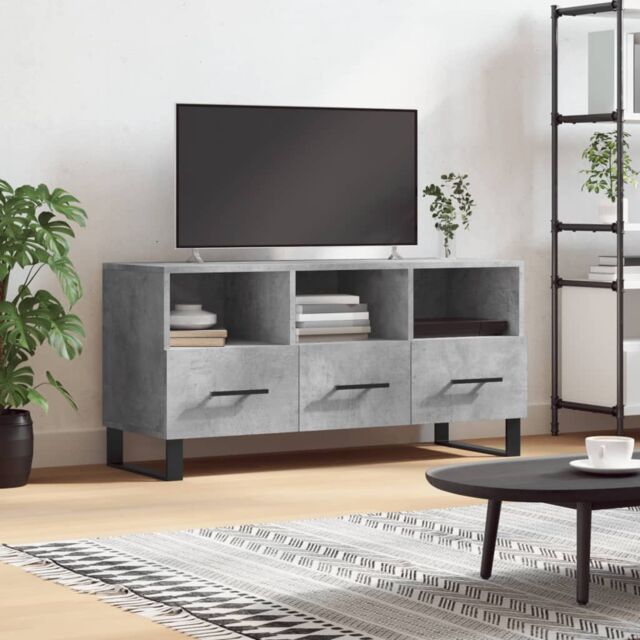 Berkfield Home TV Cabinet Concrete Grey 102x36x50 cm Engineered Wood - Size: 102 x 36 x 50 cm - image 1