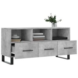 Berkfield Home TV Cabinet Concrete Grey 102x36x50 cm Engineered Wood - Size: 102 x 36 x 50 cm - thumbnail 4