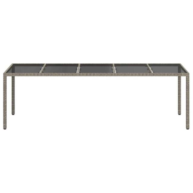 Berkfield Home Modern Garden Dining Table Grey 250x100x75 cm Poly Rattan - Size: 250 x 100 x 75 cm - image 1