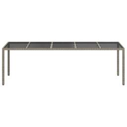 Berkfield Home Modern Garden Dining Table Grey 250x100x75 cm Poly Rattan - Size: 250 x 100 x 75 cm - thumbnail 1
