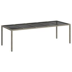 Berkfield Home Modern Garden Dining Table Grey 250x100x75 cm Poly Rattan - Size: 250 x 100 x 75 cm - thumbnail 3