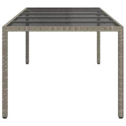 Berkfield Home Modern Garden Dining Table Grey 250x100x75 cm Poly Rattan - Size: 250 x 100 x 75 cm - thumbnail 4