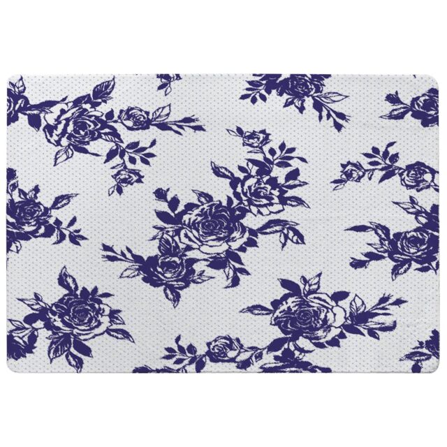 Benjamin Tate Design Roses Print On Polka Dots Rug in Natural - Size: Large - image 1
