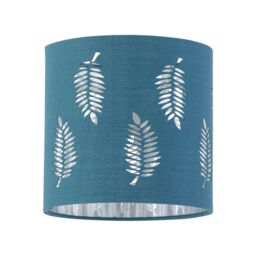 First Choice Lighting Chrome Jewelled Table Lamp with Teal Fern Shade in Silver - thumbnail 2