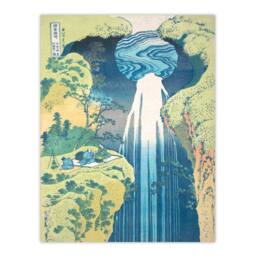Artery8 Katsushika Hokusai Framed Wall Art Amida Falls of the Kisokaido Road in Blue - Size: A4 - thumbnail 3