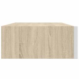 Berkfield Home Wall Drawer Shelves 2 pcs Oak & White 40x23.5x10cm MDF in Brown - Size: 40x23.5x10 cm - thumbnail 8