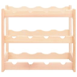 Berkfield Home Wine Rack for 12 Bottles Pinewood in Beige - thumbnail 2