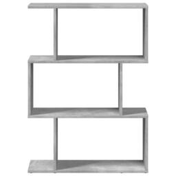 Berkfield Home Room Divider Bookcase 3-Tier Concrete Grey 70x24x97 cm Engineered Wood - Size: 70 x 24 x 97 cm - thumbnail 5