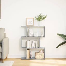 Berkfield Home Room Divider Bookcase 3-Tier Concrete Grey 70x24x97 cm Engineered Wood - Size: 70 x 24 x 97 cm - thumbnail 3