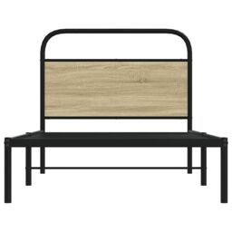 Berkfield Home Bed Frame Without Mattress 100x200 cm Sonoma Oak Engineered Wood in Brown - thumbnail 4