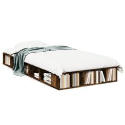 Berkfield Home Durable Bed Frame without Mattress Smoked Oak 100x200 cm in Brown - thumbnail 3