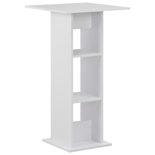 Berkfield Home Bar Table White 60x60x110 cm - Size: 60 x 60 x 110 cm - image 1