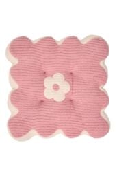 Living and Home Flower-Shaped Plush Chair Cushion in Pink