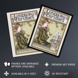 Artery8 Louis Rhead Lundborgs Art Nouveau Vintage Advert Framed Wall Art Print in Green - Size: A4 - thumbnail 2