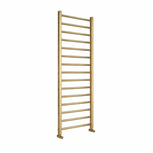 Bathroom Kingdom Sanson Brushed Brass Straight Heated Towel Rail 1200x500mm in Gold - image 1