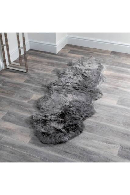 Native Natural Double Sheepskin Rug in Grey - Size: 60 cm x 240 cm - image 1