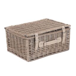 Red Hamper Wicker 40cm Antique Wash Picnic Basket in Grey - thumbnail 2