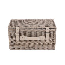 Red Hamper Wicker 40cm Antique Wash Picnic Basket in Grey - thumbnail 3