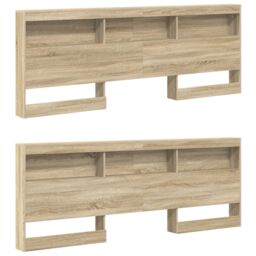 Berkfield Home Bookcase Bed Sonoma Oak 180x200 cm Engineered Wood in Beige - thumbnail 5