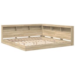 Berkfield Home Bookcase Bed Sonoma Oak 180x200 cm Engineered Wood in Beige - thumbnail 2
