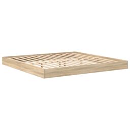 Berkfield Home Bookcase Bed Sonoma Oak 180x200 cm Engineered Wood in Beige - thumbnail 4
