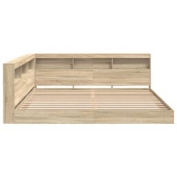 Berkfield Home Bookcase Bed Sonoma Oak 180x200 cm Engineered Wood in Beige - thumbnail 7
