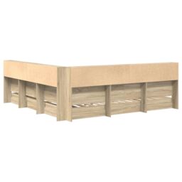 Berkfield Home Bookcase Bed Sonoma Oak 180x200 cm Engineered Wood in Beige - thumbnail 8