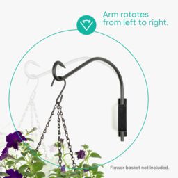 LIVIVO 12 Inch Swivel Hanging Basket Bracket Wall Hook for Hanging Baskets Garden Bracket with Screws & Plugs in Metallic Silver - thumbnail 4