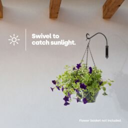 LIVIVO 12 Inch Swivel Hanging Basket Bracket Wall Hook for Hanging Baskets Garden Bracket with Screws & Plugs in Metallic Silver - thumbnail 2