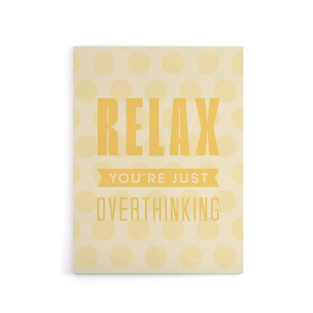 "Artery8 Relax You Are Just Overthinking Pastel Polka Dot Canvas Wall Art Print in Yellow - Size: W12"" x H16""" - image 1