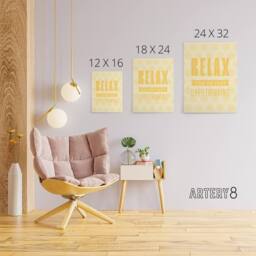 "Artery8 Relax You Are Just Overthinking Pastel Polka Dot Canvas Wall Art Print in Yellow - Size: W12"" x H16""" - thumbnail 4