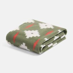 OHS Geo Print Polar Fleece Throw Blanket Lightweight Bedspread - Size: 120 cm x 150 cm - thumbnail 3