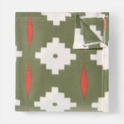 OHS Geo Print Polar Fleece Throw Blanket Lightweight Bedspread - Size: 120 cm x 150 cm - thumbnail 4