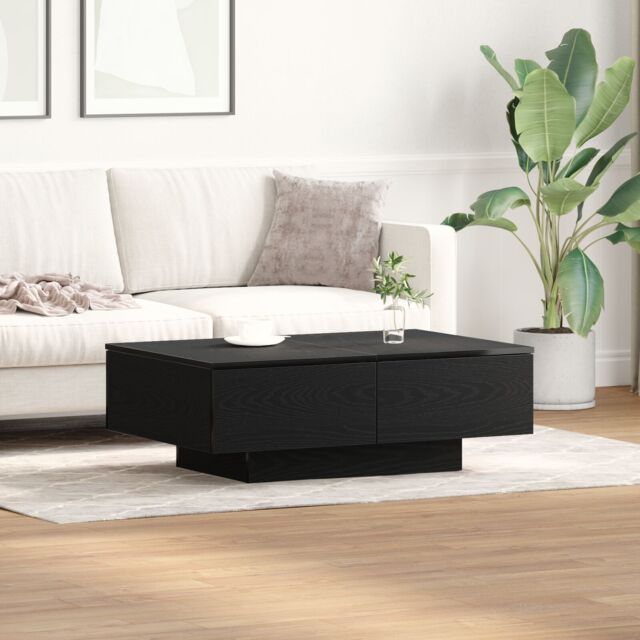 Berkfield Home Black Oak Coffee Table - 90x60x31 cm, Made from Engineered Wood - Size: 90 x 60 x 31 cm - image 1